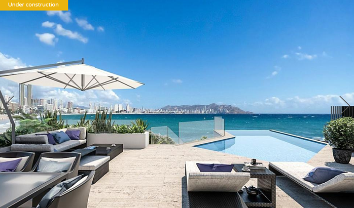 Newly built apartment in front of Poniente beach in Benidorm